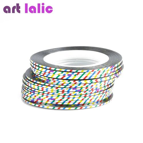 10 Rolls Nail Art Striping Tapes, Nail Liner Stickers, Nail Decals, - Shemen Beauty