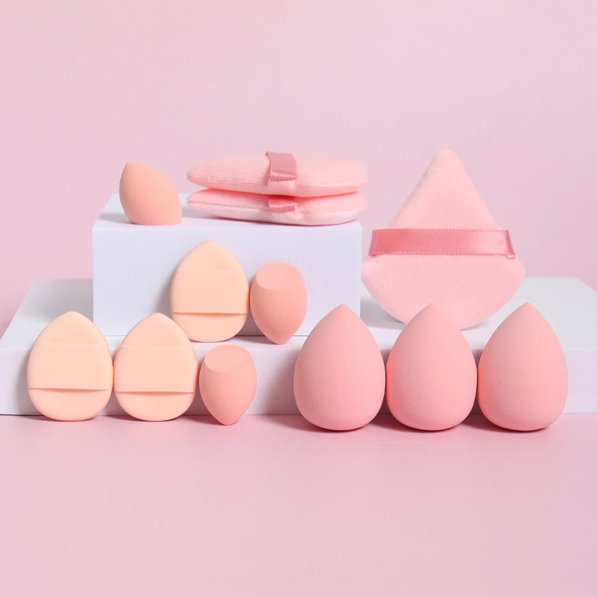 12 - Piece All - Purpose Makeup Sponge Set, Made of 3 Loose Powder Puffs, - Shemen Beauty