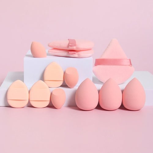 12 - Piece All - Purpose Makeup Sponge Set, Made of 3 Loose Powder Puffs, - Shemen Beauty