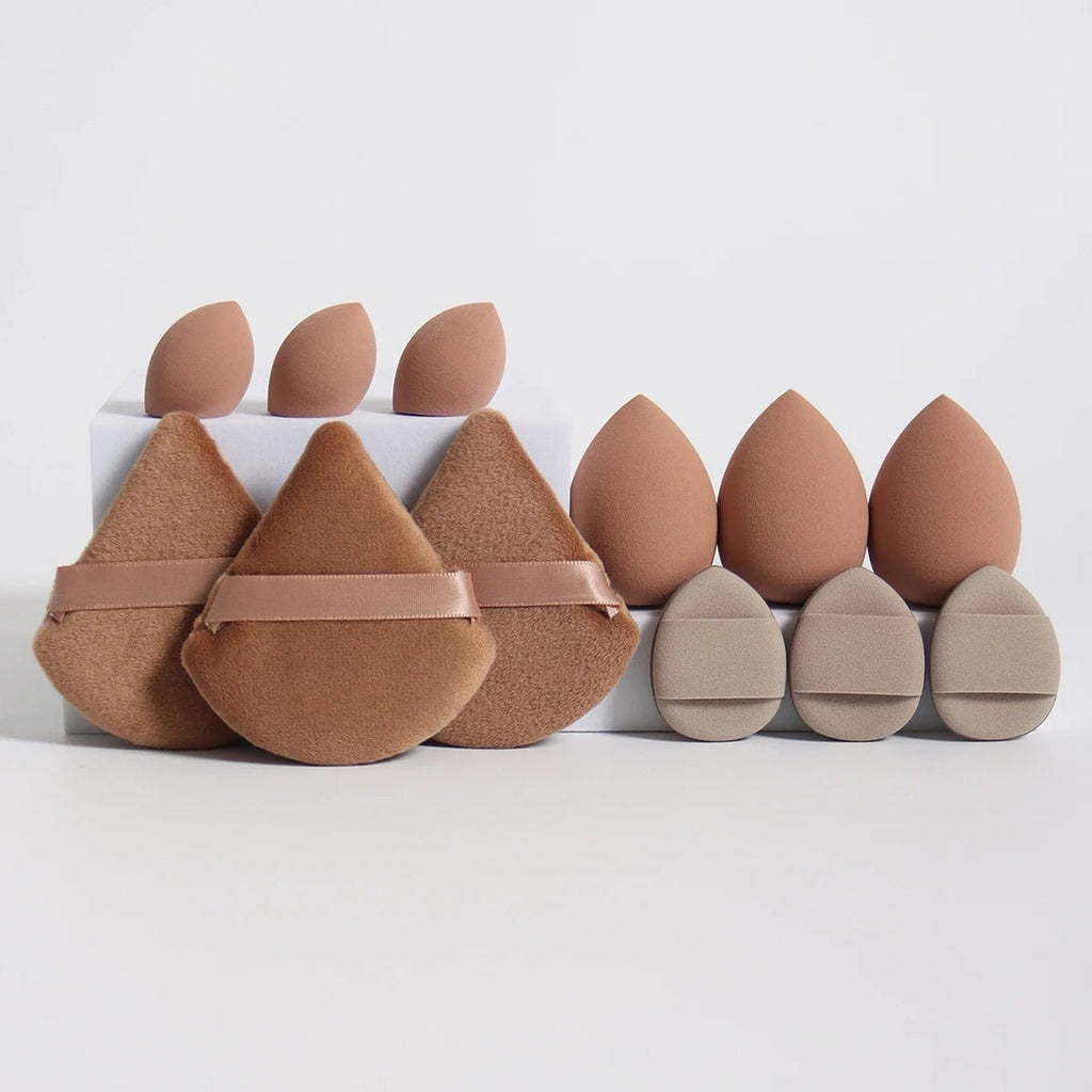 12 - Piece All - Purpose Makeup Sponge Set, Made of 3 Loose Powder Puffs, - Shemen Beauty