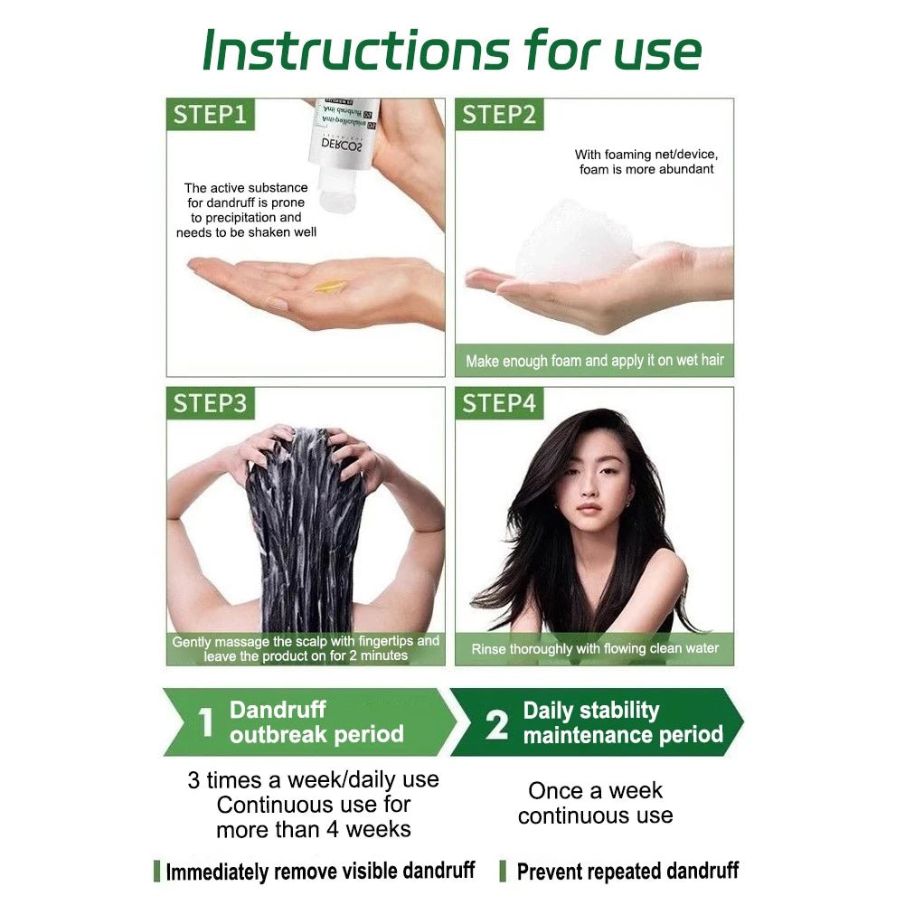 1/3PCS Vichy Green Label Shampoo 200ml Root Anti Dandruff Cleaning Para Sa Malinaw Na Skalp Gentle Shampoo Nourishes Hair Roots - Shemen Beauty