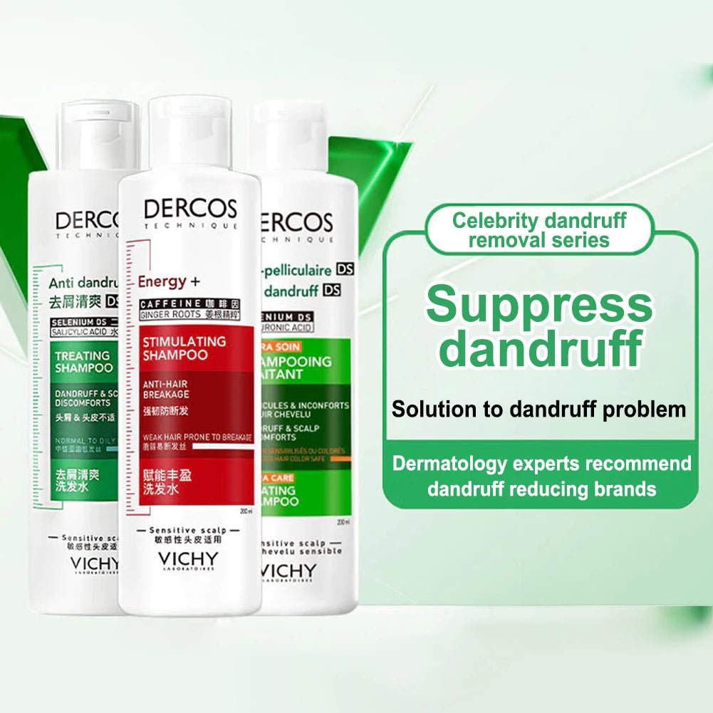 1/3PCS Vichy Green Label Shampoo 200ml Root Anti Dandruff Cleaning Para Sa Malinaw Na Skalp Gentle Shampoo Nourishes Hair Roots - Shemen Beauty