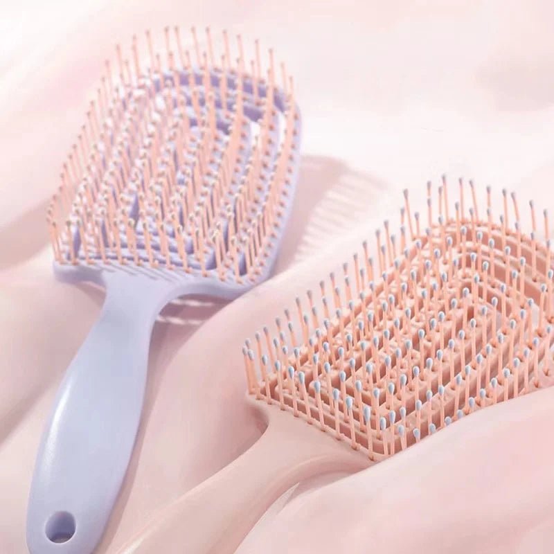 1Pcs Elastic Massage Comb Hollow Out Hair Brush Scalp Massage Combs - Shemen Beauty