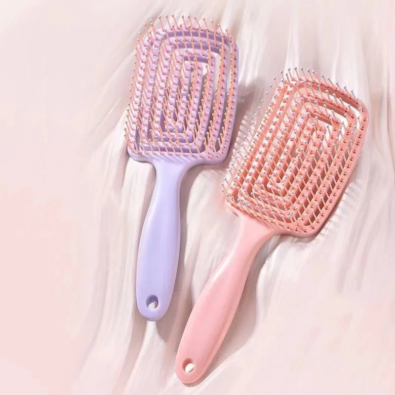 1Pcs Elastic Massage Comb Hollow Out Hair Brush Scalp Massage Combs - Shemen Beauty