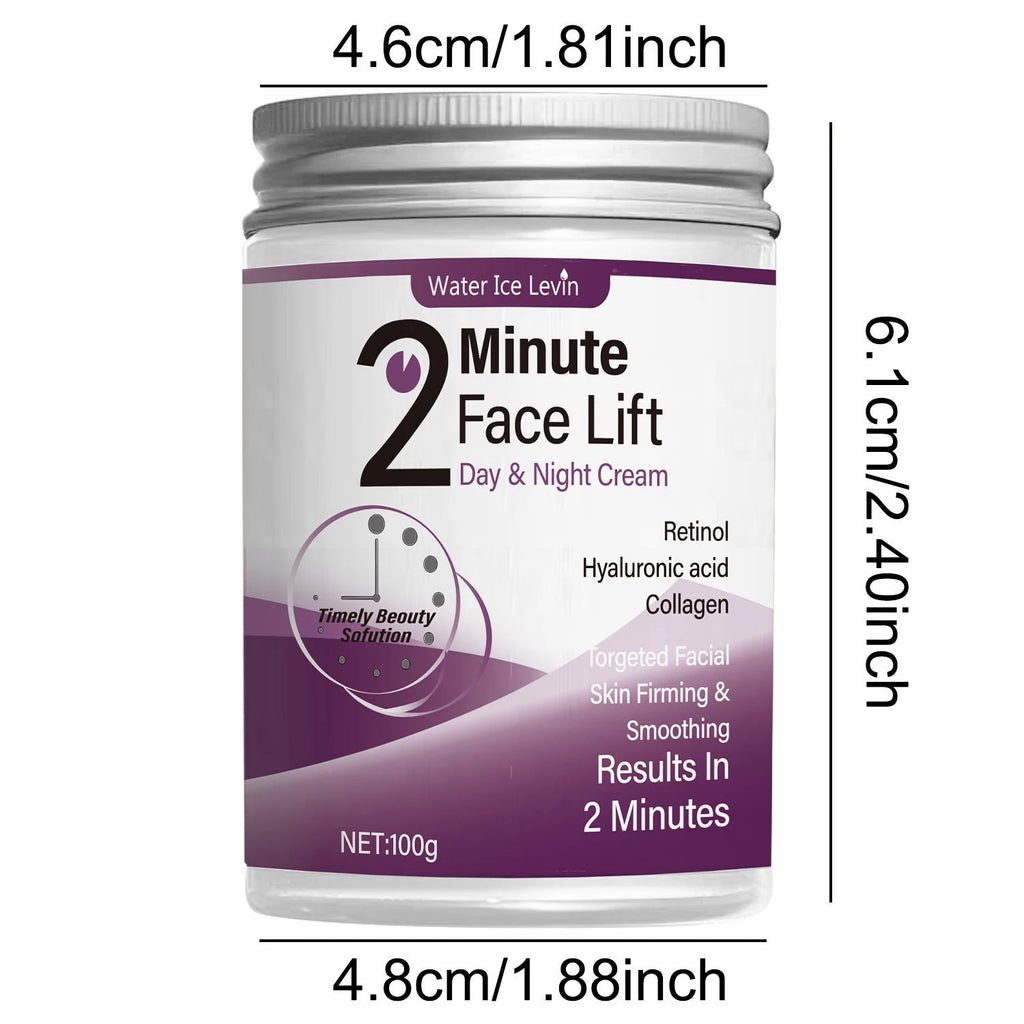 2 Minutes Facial Lifting Day and Night Cream Contains Retinol, Hyaluronic Acid and Collagen - Moisturizing Lotion Suitable for All Light Skin Tone, No Fragrance, Absorption of 2 Minutes - Shemen Beauty