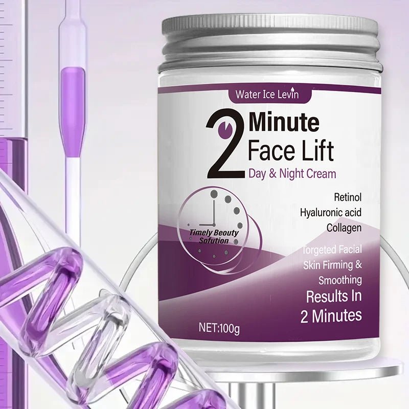 2 Minutes Facial Lifting Day and Night Cream Contains Retinol, Hyaluronic Acid and Collagen - Moisturizing Lotion Suitable for All Light Skin Tone, No Fragrance, Absorption of 2 Minutes - Shemen Beauty