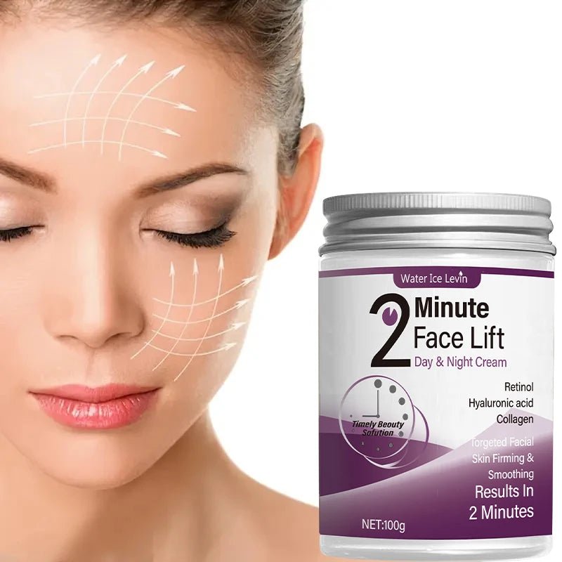 2 Minutes Facial Lifting Day and Night Cream Contains Retinol, Hyaluronic Acid and Collagen - Moisturizing Lotion Suitable for All Light Skin Tone, No Fragrance, Absorption of 2 Minutes - Shemen Beauty