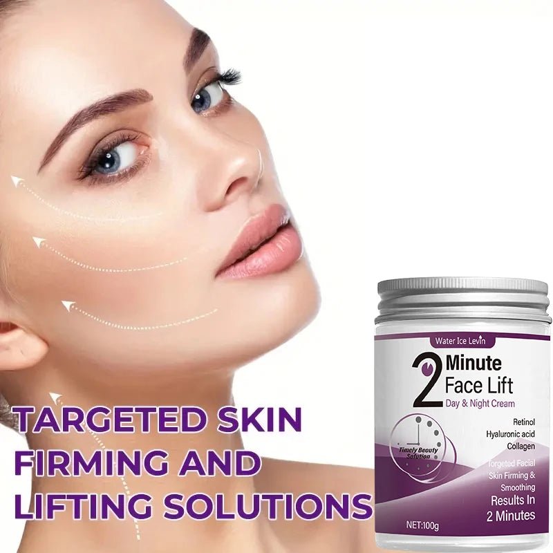 2 Minutes Facial Lifting Day and Night Cream Contains Retinol, Hyaluronic Acid and Collagen - Moisturizing Lotion Suitable for All Light Skin Tone, No Fragrance, Absorption of 2 Minutes - Shemen Beauty
