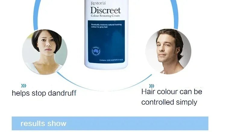 250ml Restoria Discreet Colour Restoring Cream,Grey Hair Treatment Reduce Grey Hair Care - Suitable for Men Women Shampoo - Shemen Beauty