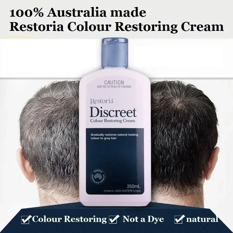 250ml Restoria Discreet Colour Restoring Cream,Grey Hair Treatment Reduce Grey Hair Care - Suitable for Men Women Shampoo - Shemen Beauty