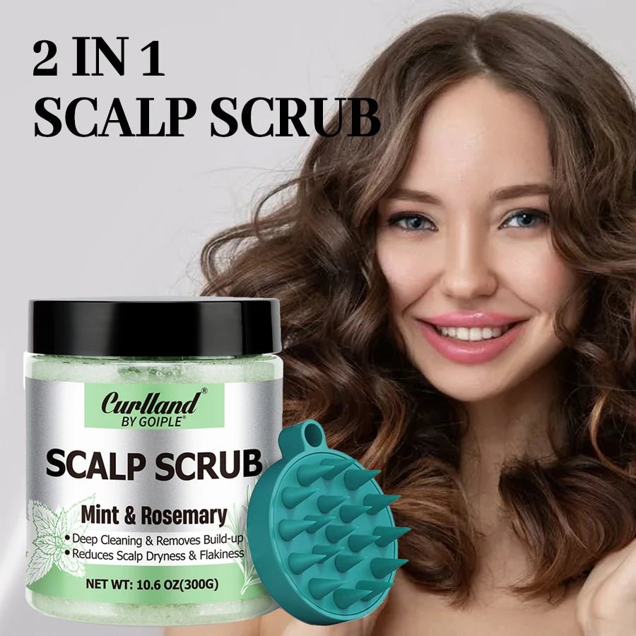 300g Rosemary Mint Scalp Scrub Deep Cleansing Refreshing Shampoo Oil Control or Hair Scalp Massager Care Products for Itchy Scal - Shemen Beauty