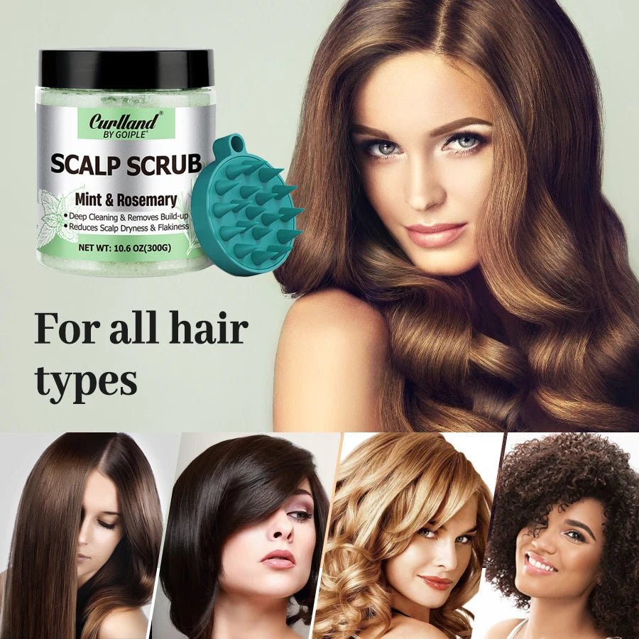 300g Rosemary Mint Scalp Scrub Deep Cleansing Refreshing Shampoo Oil Control or Hair Scalp Massager Care Products for Itchy Scal - Shemen Beauty