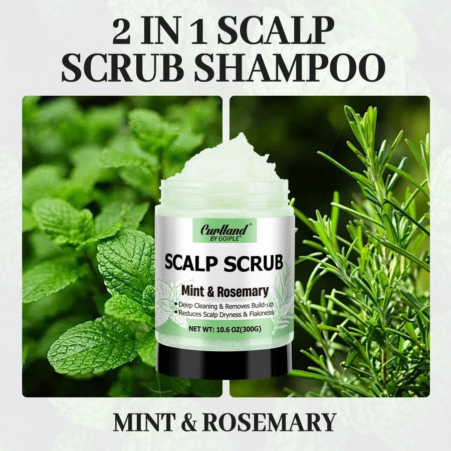 300g Rosemary Mint Scalp Scrub Deep Cleansing Refreshing Shampoo Oil Control or Hair Scalp Massager Care Products for Itchy Scal - Shemen Beauty