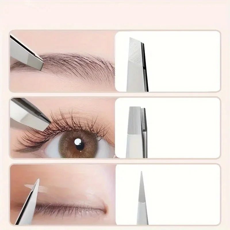 4Pcs Tweezers Set - Precision Eyebrow And Facial Hair Debris And - Shemen Beauty