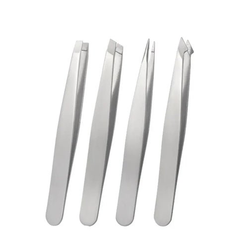 4Pcs Tweezers Set - Precision Eyebrow And Facial Hair Debris And - Shemen Beauty