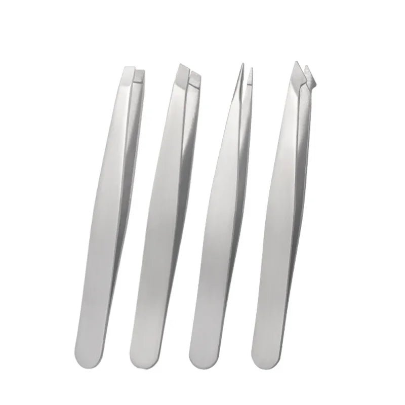 4Pcs Tweezers Set - Precision Eyebrow And Facial Hair Debris And - Shemen Beauty