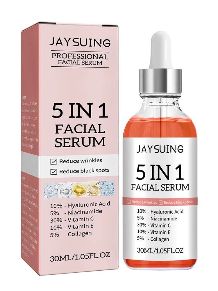 5 In 1 Fade fine lines Firming Face Serum Moisturizing brightning Vitamin C Hyaluronic Acid Facial Serum Shrink Pores Skin Care - Shemen Beauty
