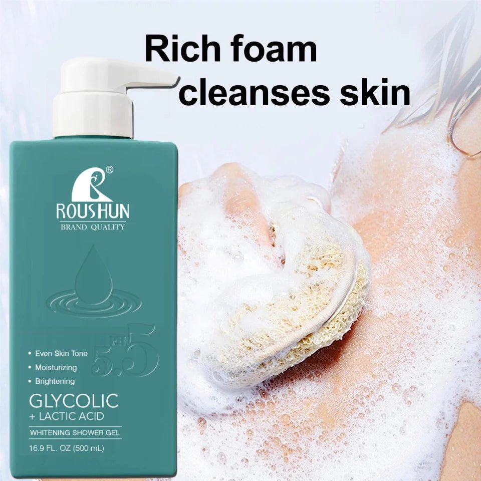 500mlLarge Capacity GLYCOLIC+LACTIC ACID shower gel Smooth and Moisturizing Skincare Hydrating Shower Gel - Shemen Beauty