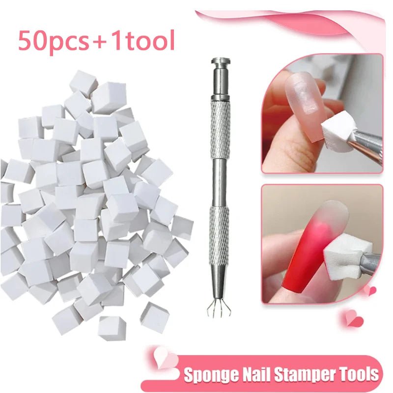 50PCS Sponge Gradient Nail Art Stamper Tools Gel Polish Color Gradient - Shemen Beauty