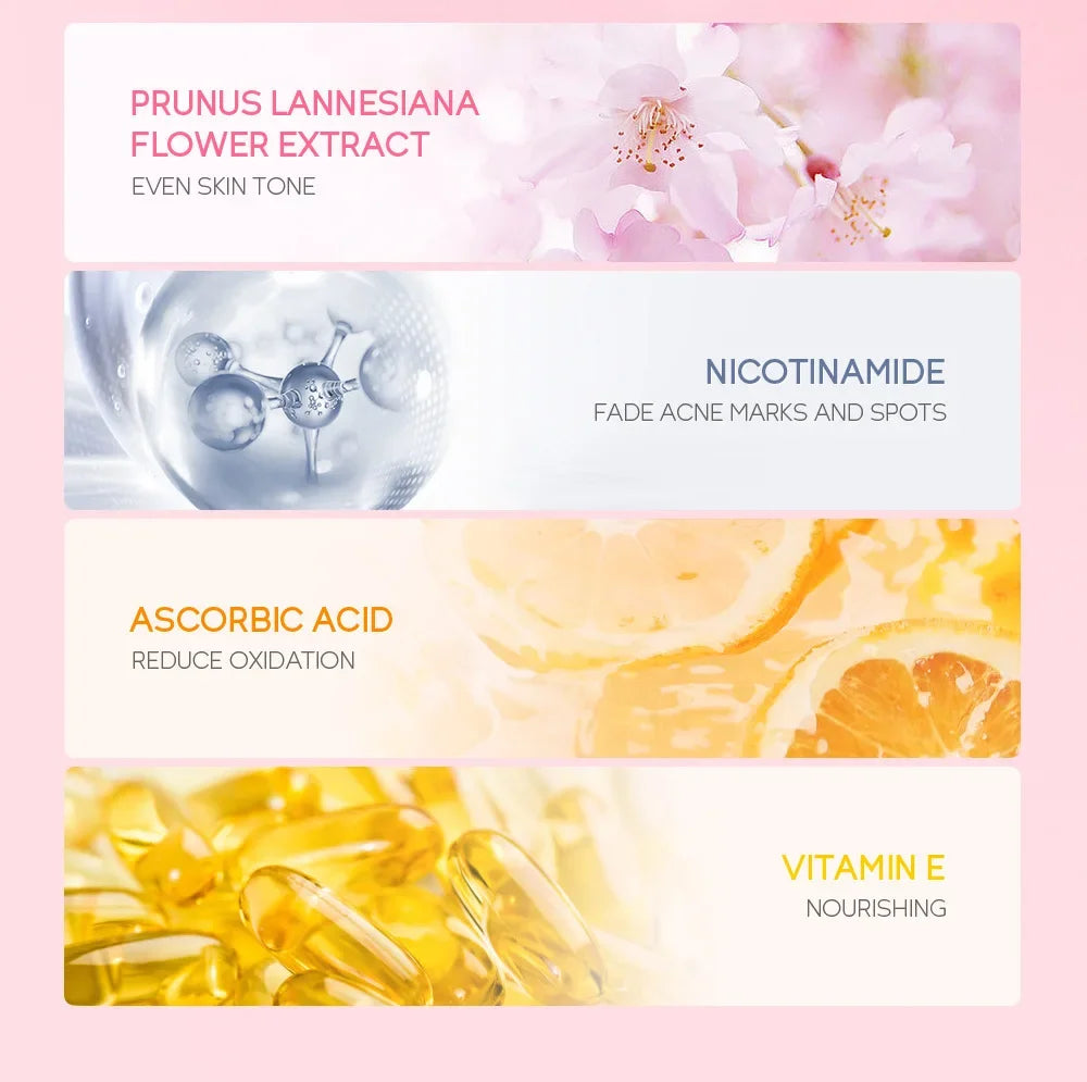 LAIKOU Sakura Shower Gel Long Moisturizing Smooth Long Lasting Fragrance Gentle Foam Body Cleansing Bath Product 200ml - Shemen Beauty