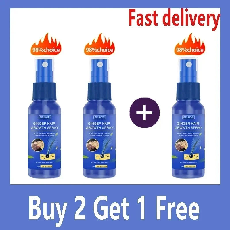 Ginger Hair Growth spray Anti Hair Fall Hair Loss Treatment Growth Essence Oil for Men Women