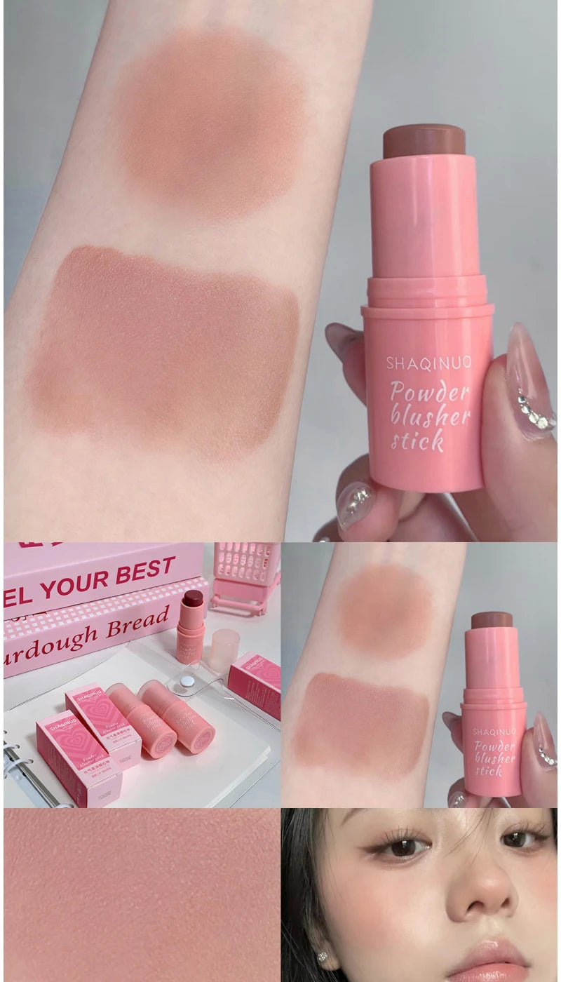 SHAQINUO Energizing Blush Stick - Natural Matte Finish, Creamy Texture, Easy to Blend for a Youthful Glow - Shemen Beauty