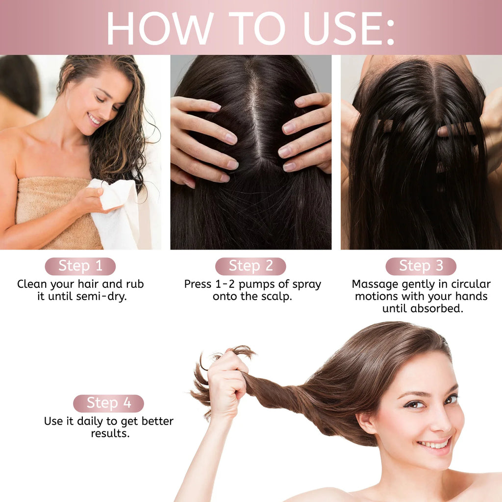 Hair Spray Rice Water Strong Hair Follicle Root Thick Loss Prevention Nourishing Soften Hair Helper Care Spray For Thinning Hair - Shemen Beauty