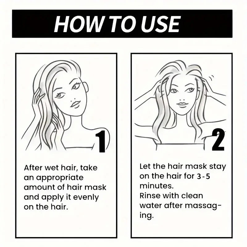 Keratin Magic Hair Mask Protein Straightening Repair Dry Frizzy Damaged Hair Milk Professional Smooth Shiny Deep Moisturizing Care 60G/30G - Shemen Beauty