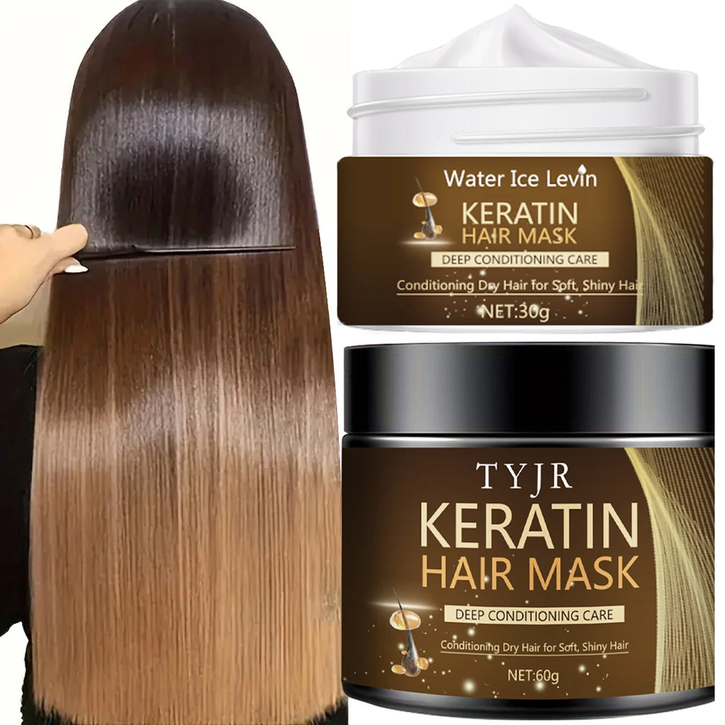 Keratin Magic Hair Mask Protein Straightening Repair Dry Frizzy Damaged Hair Milk Professional Smooth Shiny Deep Moisturizing Care 60G/30G - Shemen Beauty