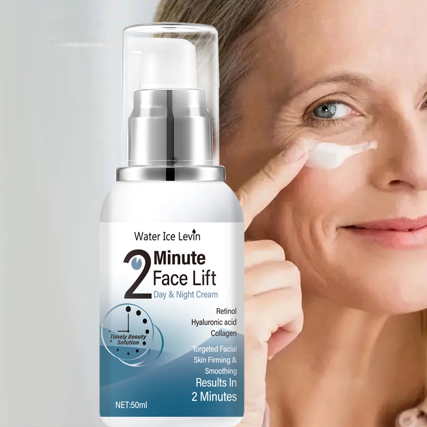 Instant Firming and Rejuvenating Handy Gadget - Water Ice Levin 2 Minute Face Lift Day and Night Cream 50ml - Shemen Beauty