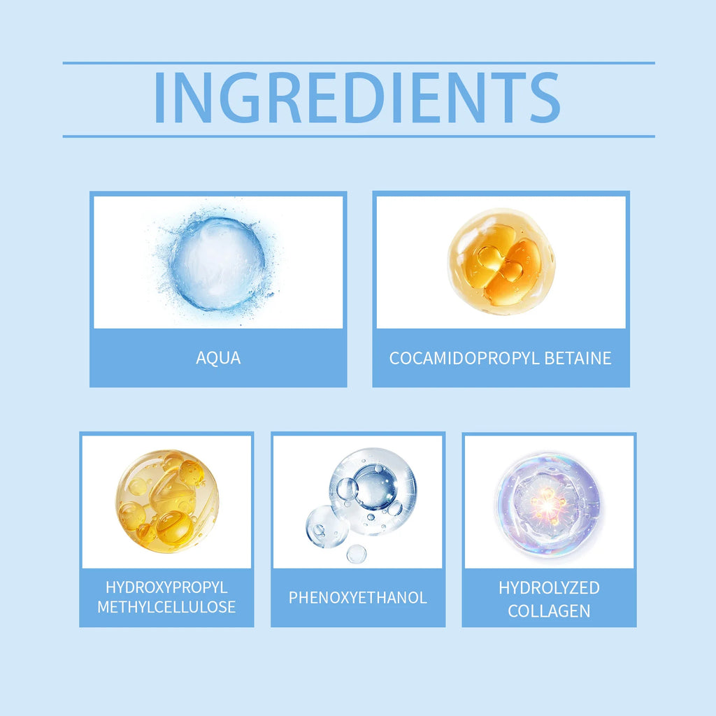 Collagen Facial Cleanser Mousse Deep Cleansing Skincare Controls Oil Moisturizing Firming Face Wash Foam Cleanser Skin Care - Shemen Beauty