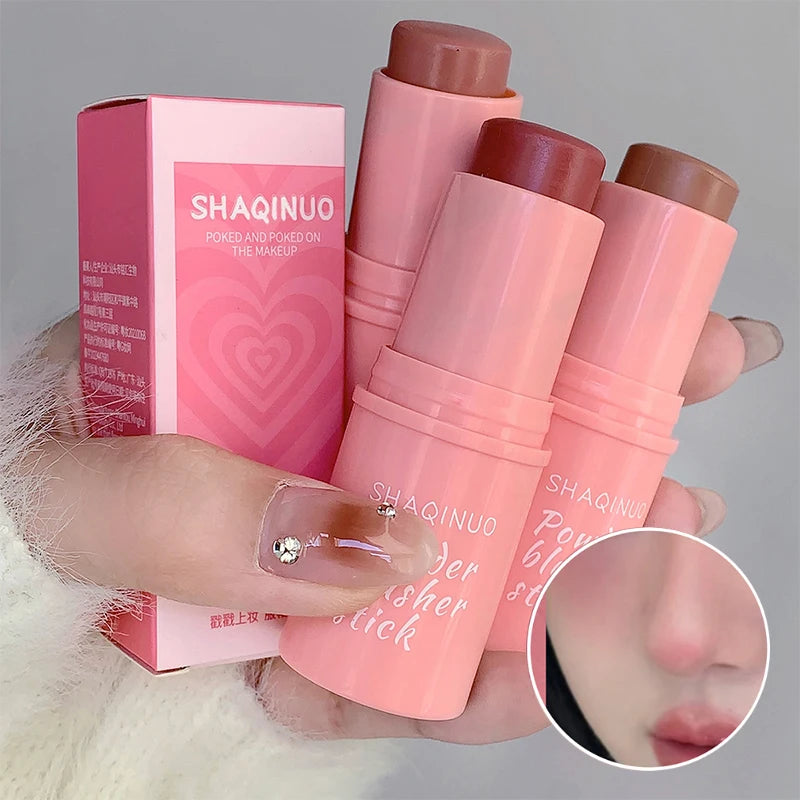 SHAQINUO Energizing Blush Stick - Natural Matte Finish, Creamy Texture, Easy to Blend for a Youthful Glow - Shemen Beauty