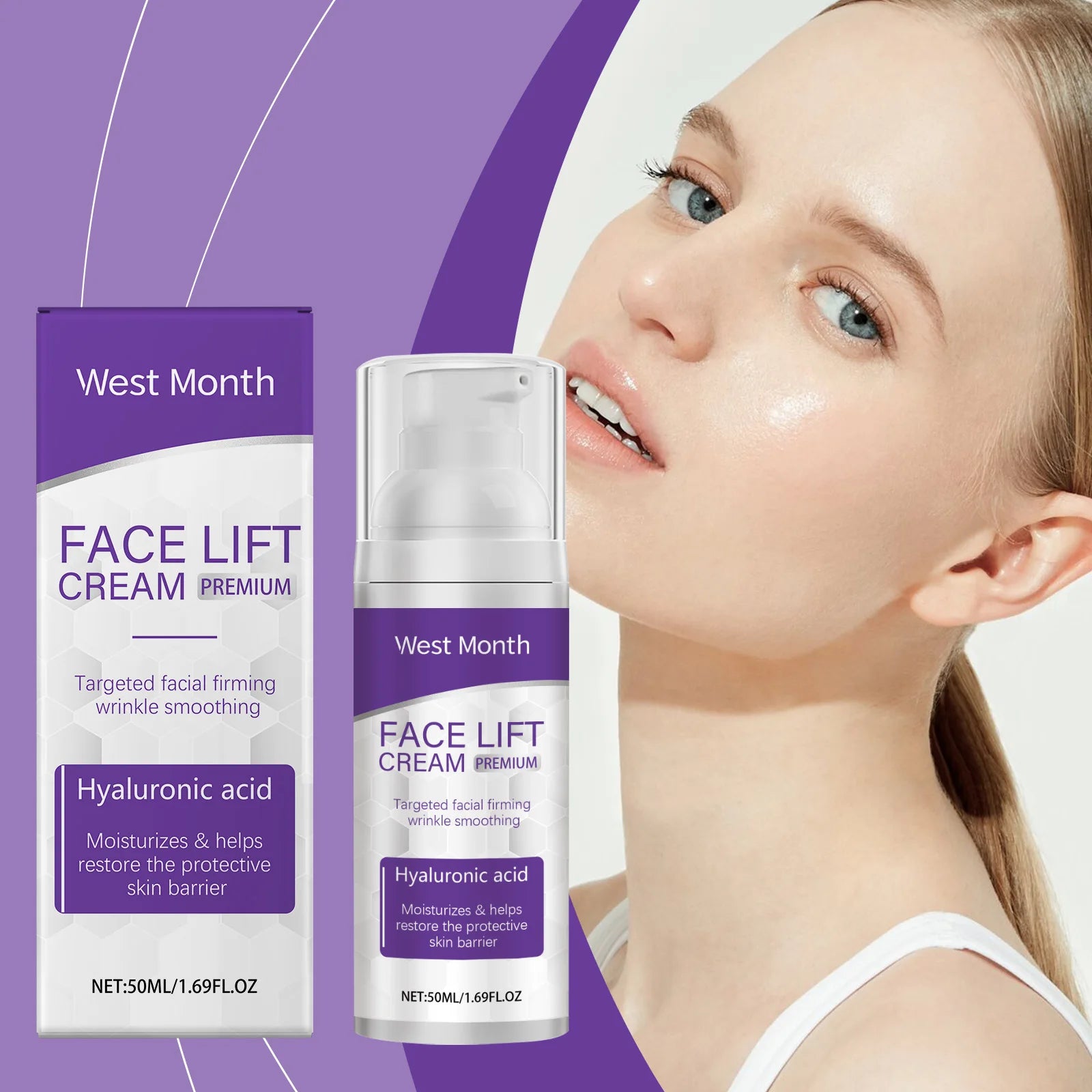West&Month Firming Face Cream - Mild Moisturizing, Hydrating & Softening Formula - Tighten Skin & Restore Youthful Radiance