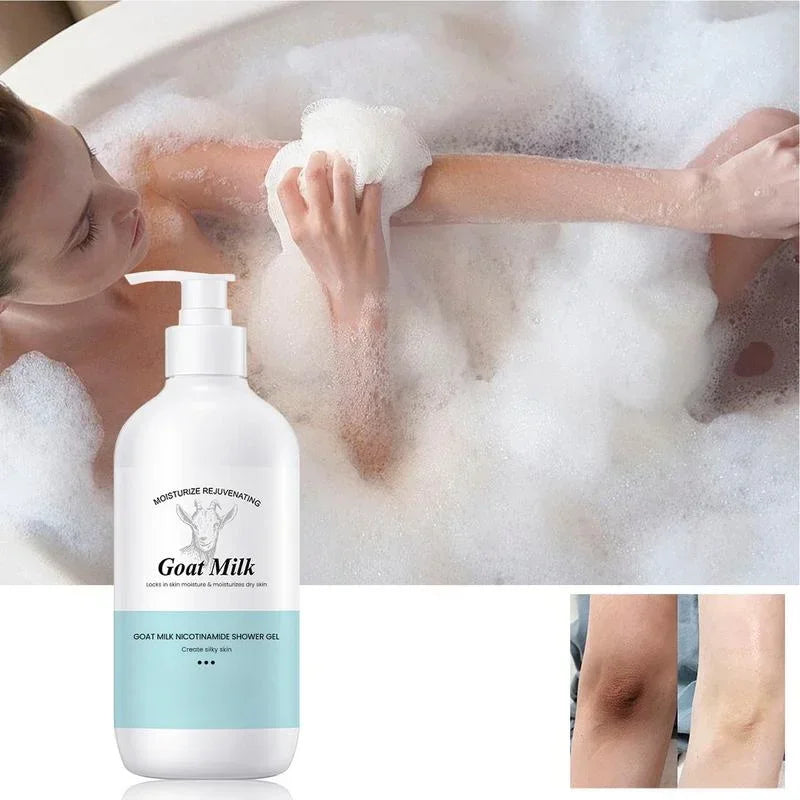 500ml Goat Milk Niacinamide Shower GelClean Body Wash Body Exfoliator Skin Lightening Moisturizing Melanin Control