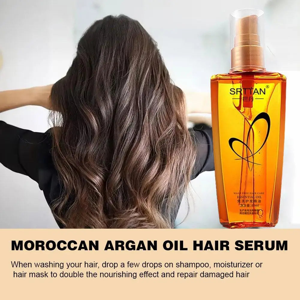 Moroccan Argan Oil Hair Serum Lightweight Hair Oil Mist For Split Ends, Frizzy Hair And Flyaways, Hair Oil Repair- Gloss Shine - Shemen Beauty
