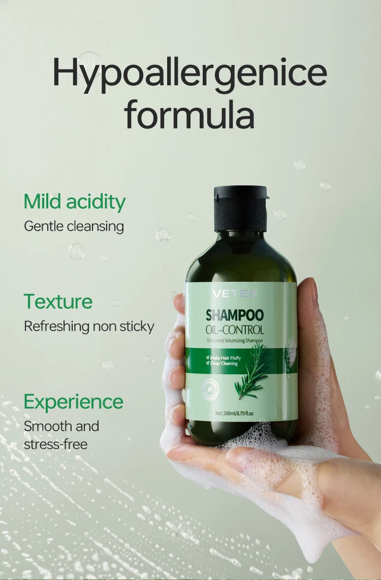 VETES Shampoo and Shower Gel Set 260ml Oil Control Tea Aroma Lasting Deepy Clean Moisturizing and Balancing Water and Oil Care - Shemen Beauty