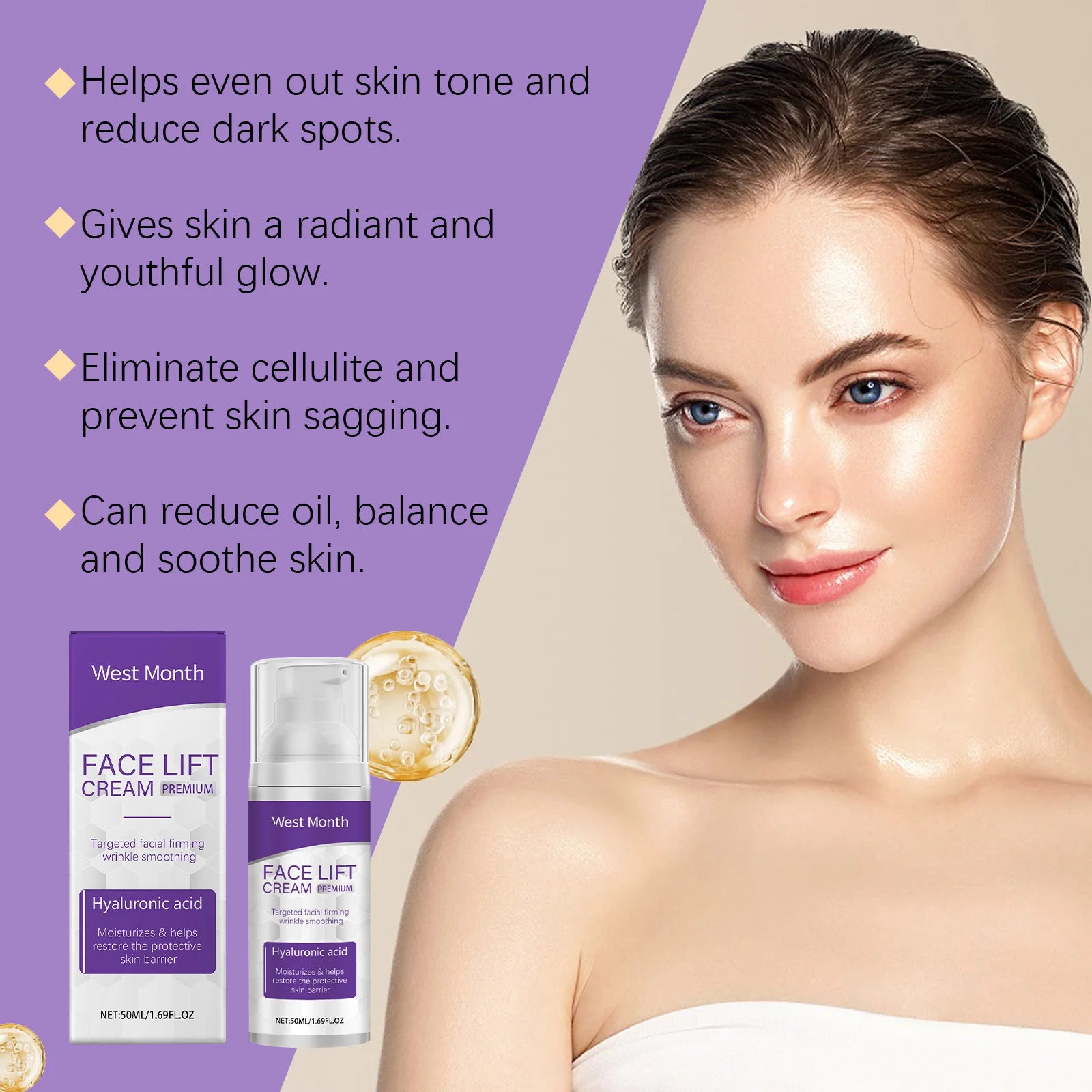 Face Lift Cream Restore Skin Elasticity Protect Skin Barrier Deeply Moisturize Nourish Deep Moisturizing Even Out Skin Tone 50ml - Shemen Beauty