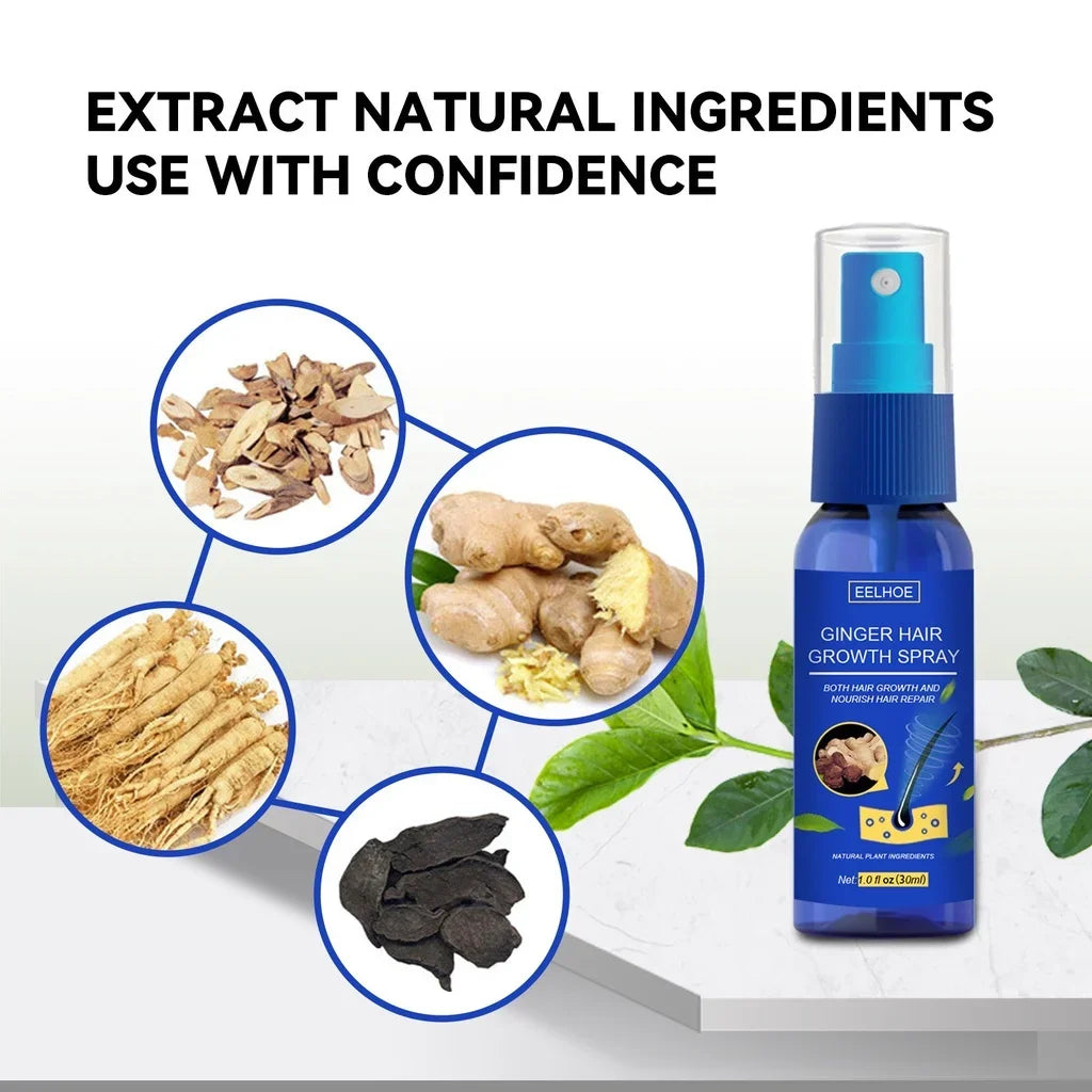 Ginger Hair Growth spray Anti Hair Fall Hair Loss Treatment Growth Essence Oil for Men Women - Shemen Beauty