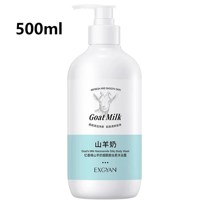 500ml Goat Milk Niacinamide Shower GelClean Body Wash Body Exfoliator Skin Lightening Moisturizing Melanin Control
