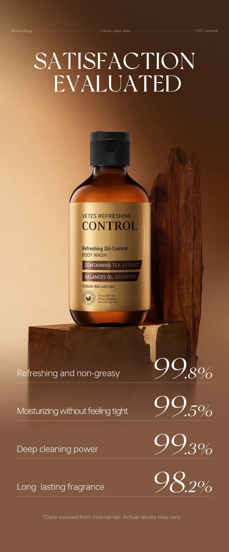 VETES Shampoo and Shower Gel Set 260ml Oil Control Tea Aroma Lasting Deepy Clean Moisturizing and Balancing Water and Oil Care - Shemen Beauty