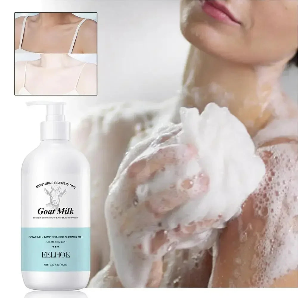 500ml Goat Milk Niacinamide Shower GelClean Body Wash Body Exfoliator Skin Lightening Moisturizing Melanin Control