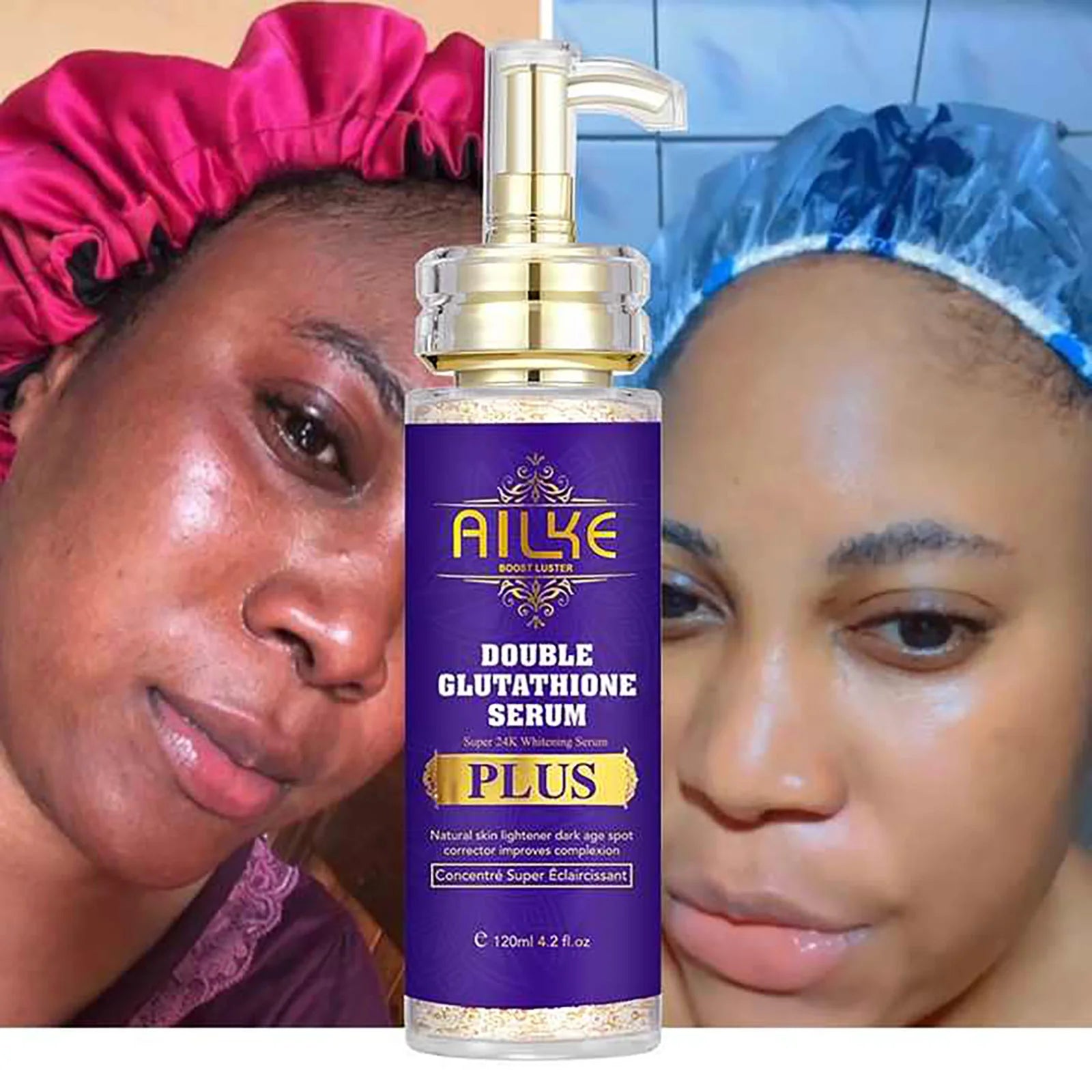 AILKE Glutathione PLUS Whitening Skin Care Set, Advanced Lightening Lotion, Moisturizes, Softens, Bleaching Kit for Men, Women