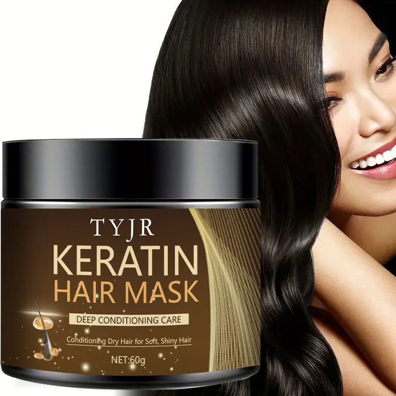 Keratin Magic Hair Mask Protein Straightening Repair Dry Frizzy Damaged Hair Milk Professional Smooth Shiny Deep Moisturizing Care 60G/30G - Shemen Beauty