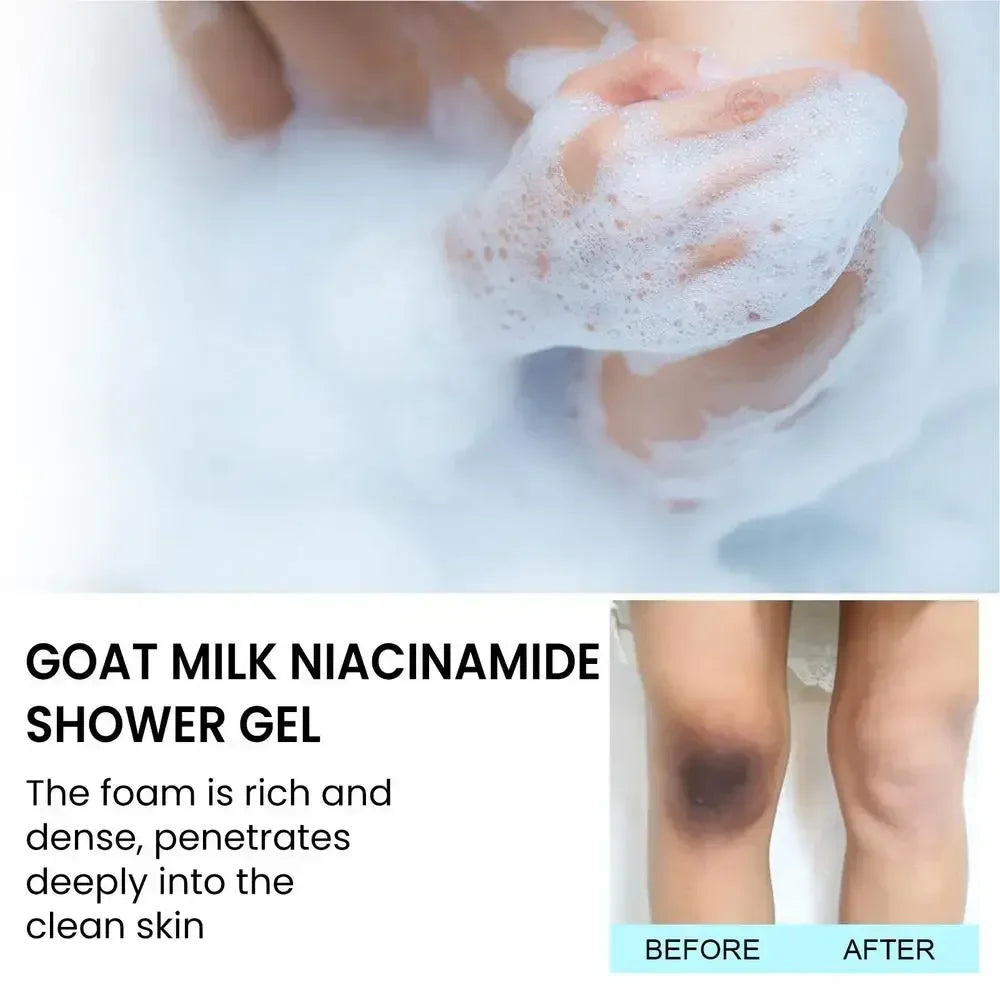 500ml Goat Milk Niacinamide Shower GelClean Body Wash Body Exfoliator Skin Lightening Moisturizing Melanin Control