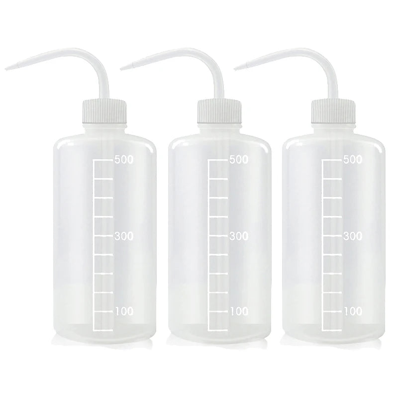 250/500mL Plastic Squeeze Bottle Curved Nozzle Water Bottle Transparent with Scale Cleaning Succulent Plants Watering Tool - Shemen Beauty