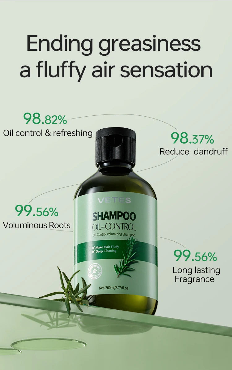 VETES Shampoo and Shower Gel Set 260ml Oil Control Tea Aroma Lasting Deepy Clean Moisturizing and Balancing Water and Oil Care - Shemen Beauty