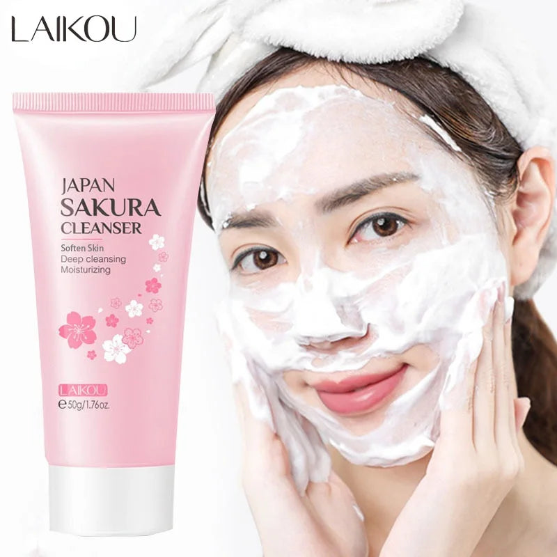 LAIKOU Facial Foaming Cleanser Deeply Cleansing Oil Control Moisturizing Blackhead Removal Skin Care Face Wash Foam Cleanser - Shemen Beauty