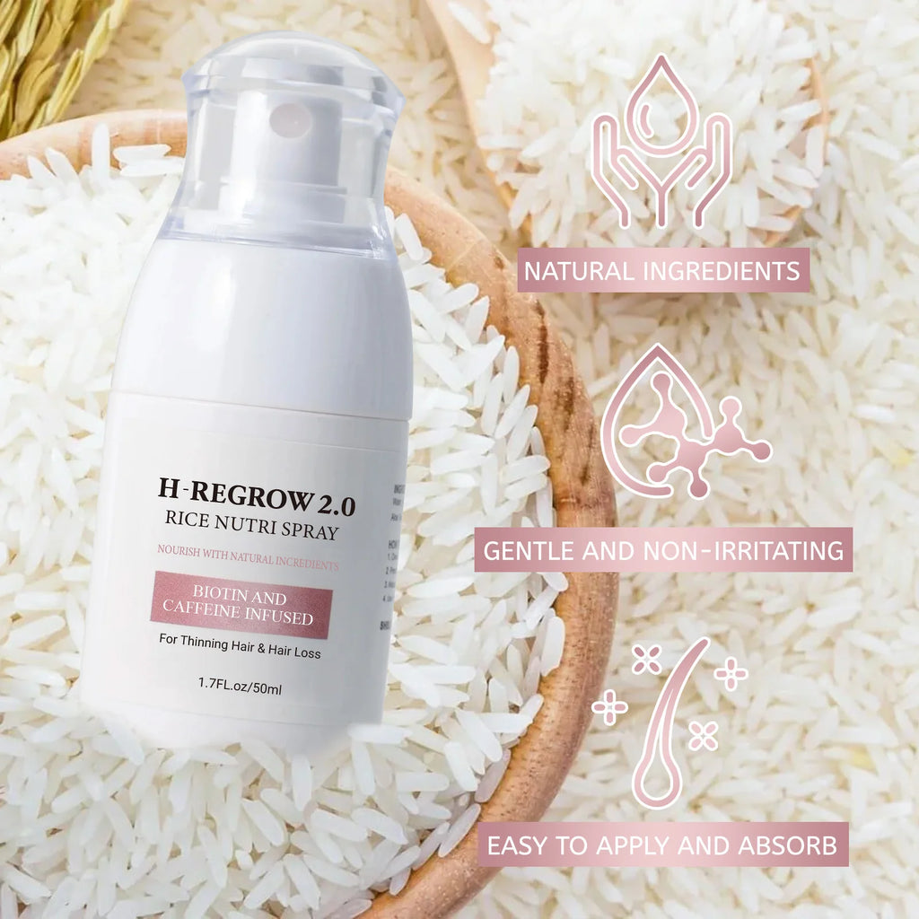 Hair Spray Rice Water Strong Hair Follicle Root Thick Loss Prevention Nourishing Soften Hair Helper Care Spray For Thinning Hair - Shemen Beauty