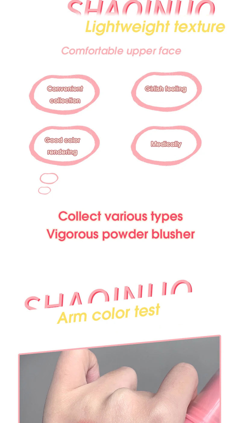 SHAQINUO Energizing Blush Stick - Natural Matte Finish, Creamy Texture, Easy to Blend for a Youthful Glow - Shemen Beauty