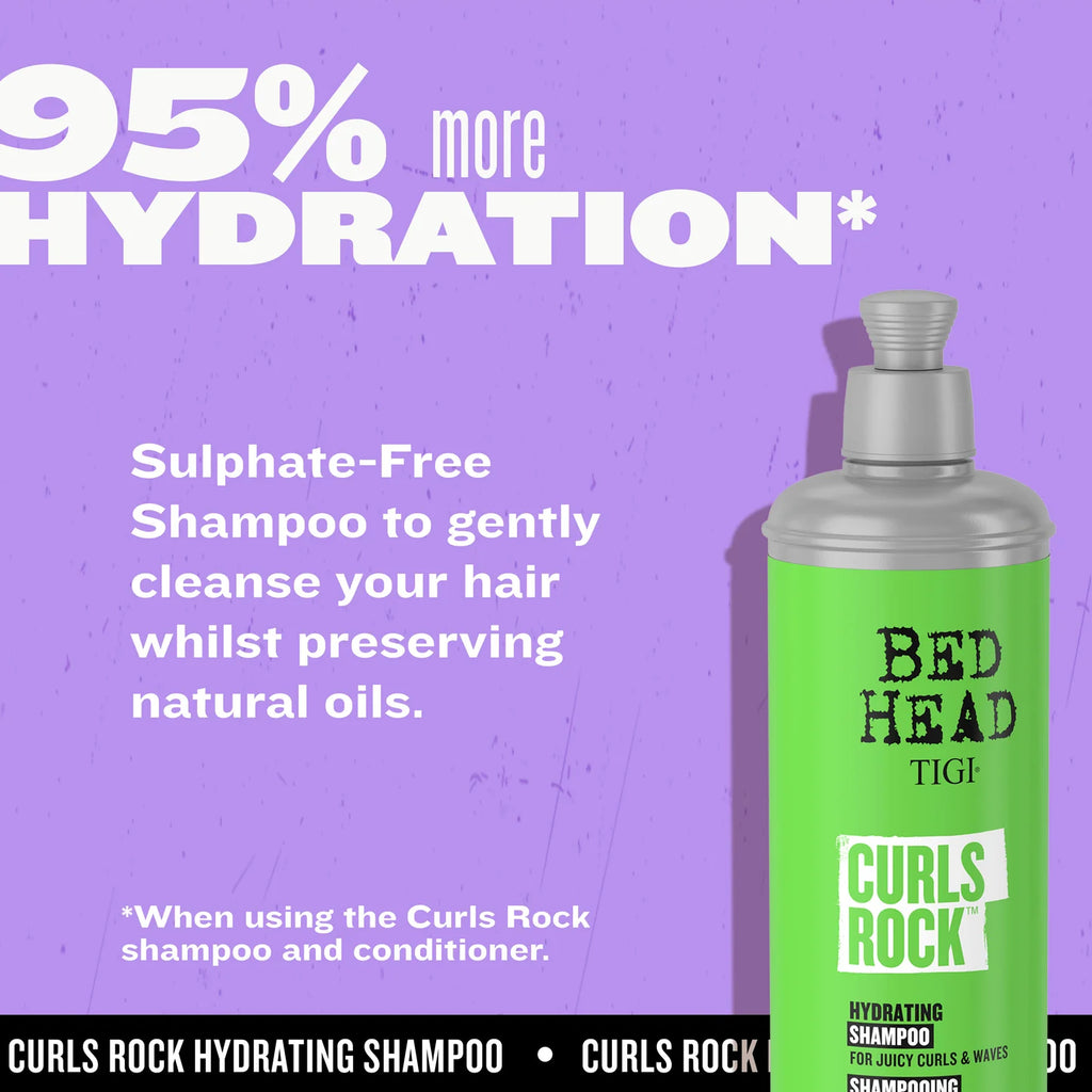 Bed Head Curls Rock Hydrating Shampoo for Juicy Curls and Waves